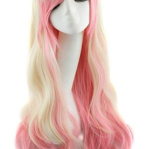Blonde and pink wig